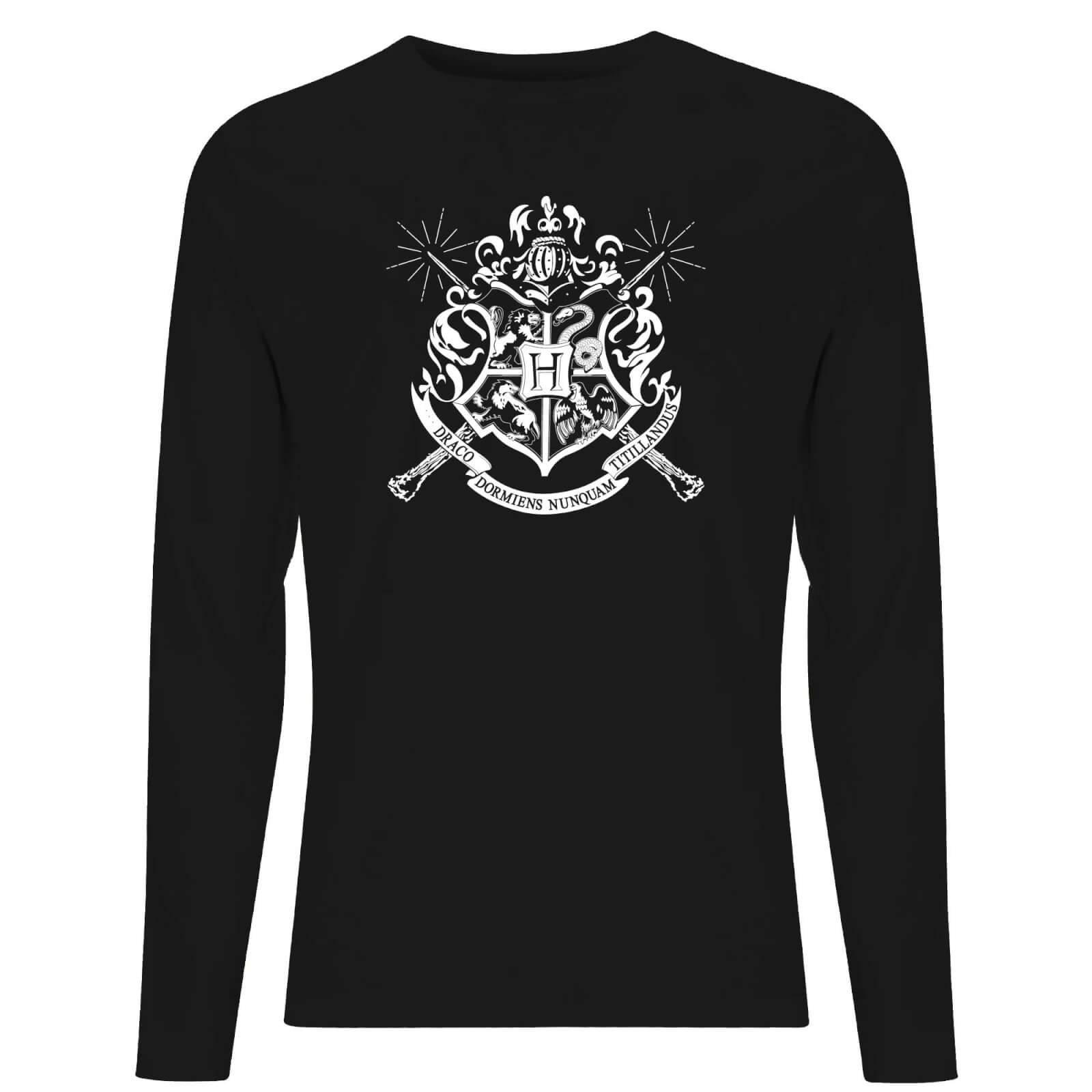 Harry Potter Hogwarts House Crest Men's Long Sleeve T-Shirt - Black - XS