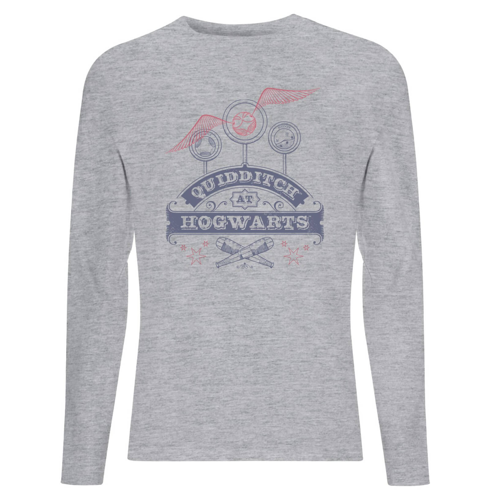 Harry Potter Quidditch At Hogwarts Men's Long Sleeve T-Shirt - Grey - S - Grey