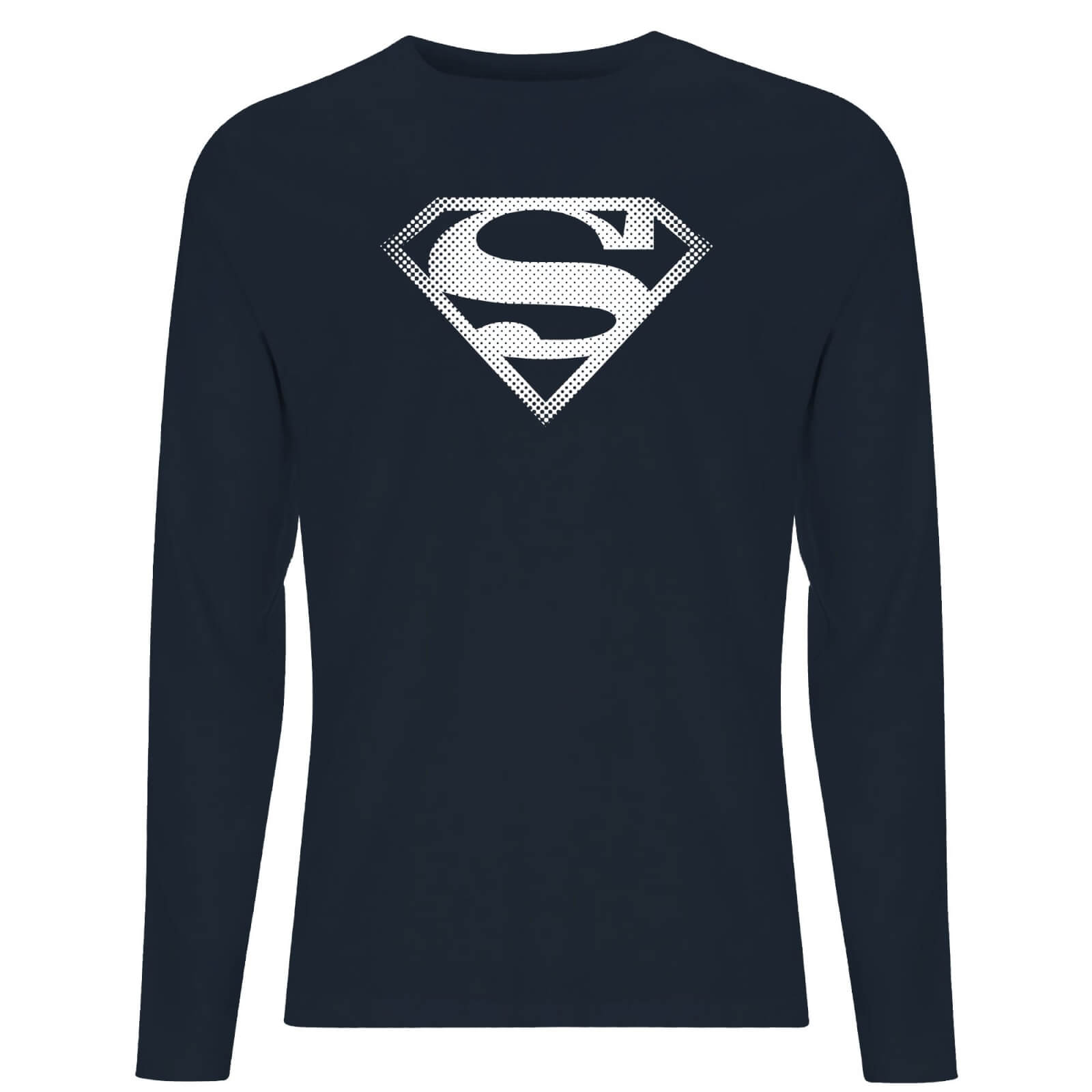 Superman Spot Logo Men's Long Sleeve T-Shirt - Navy - Xs - Navy Blauw