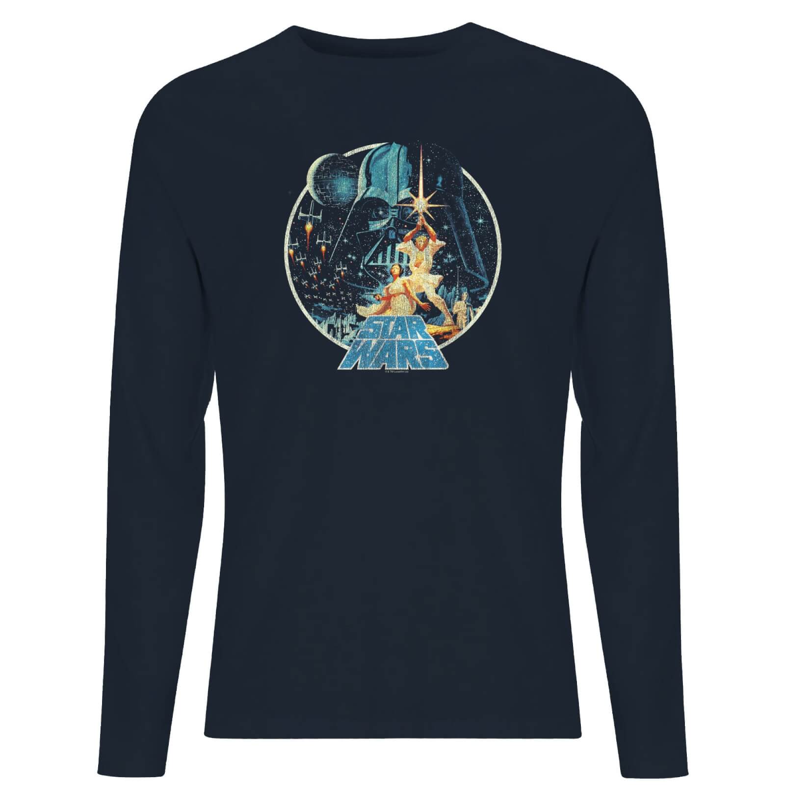 Star Wars Classic Vintage Victory Men's Long Sleeve T-Shirt - Navy - Xs - Navy Blauw