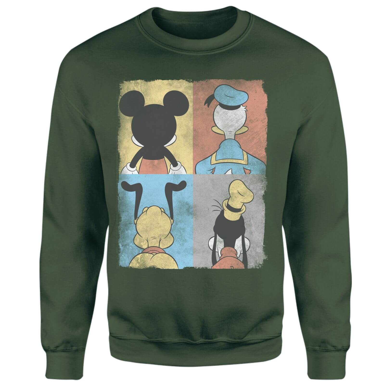 Donald Duck Mickey Mouse Pluto Goofy Tiles Sweatshirt - Green - XL - Green
