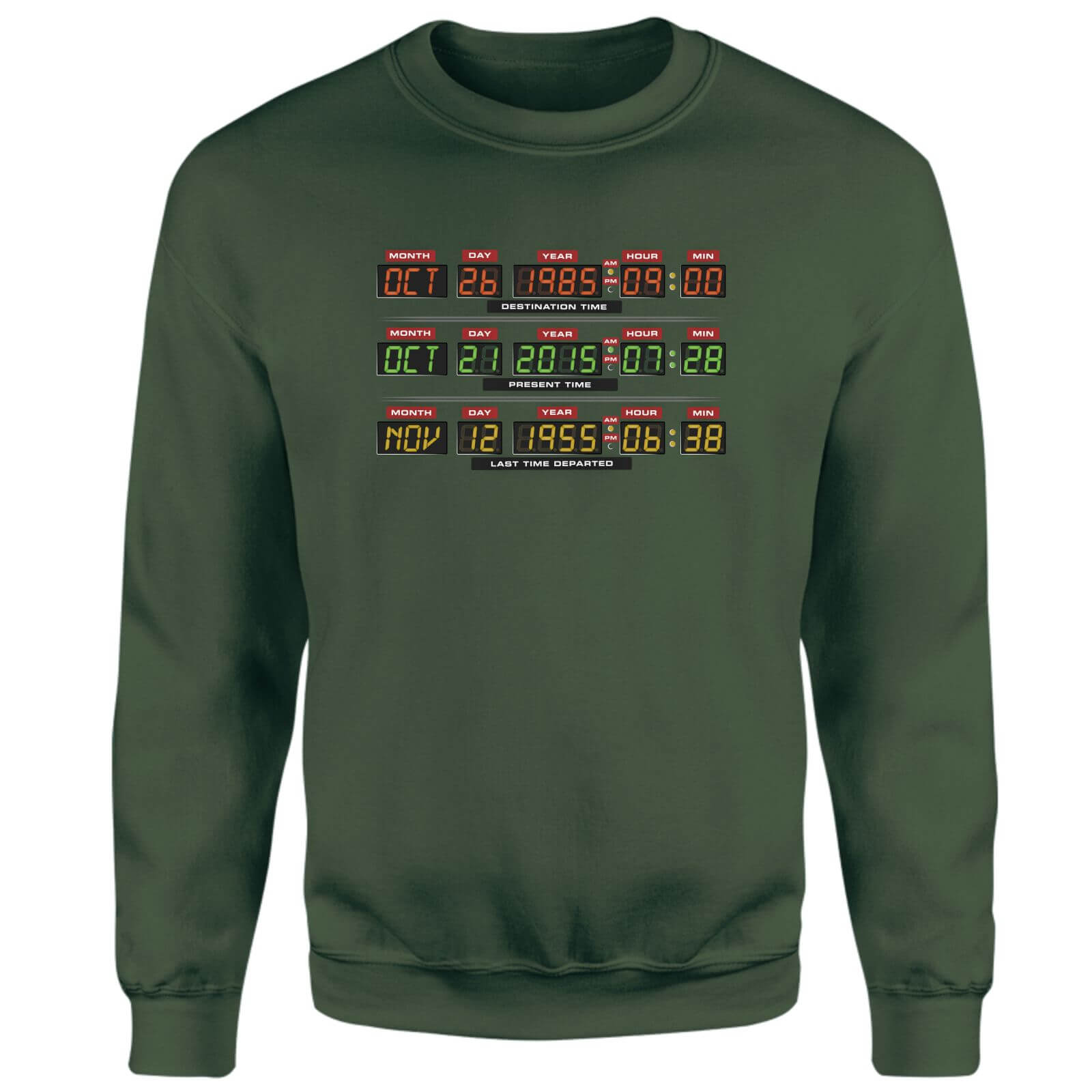 

Back To The Future Destination Clock Sweatshirt - Green - XXL - Verde
