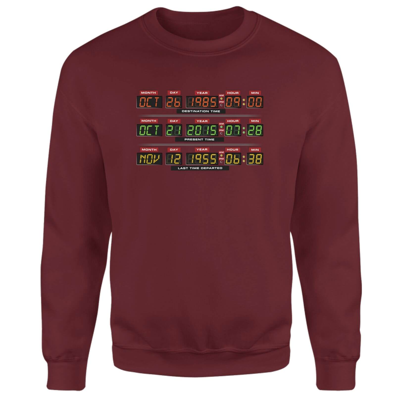 

Back To The Future Destination Clock Sweatshirt - Burgundy - M - Burgundy