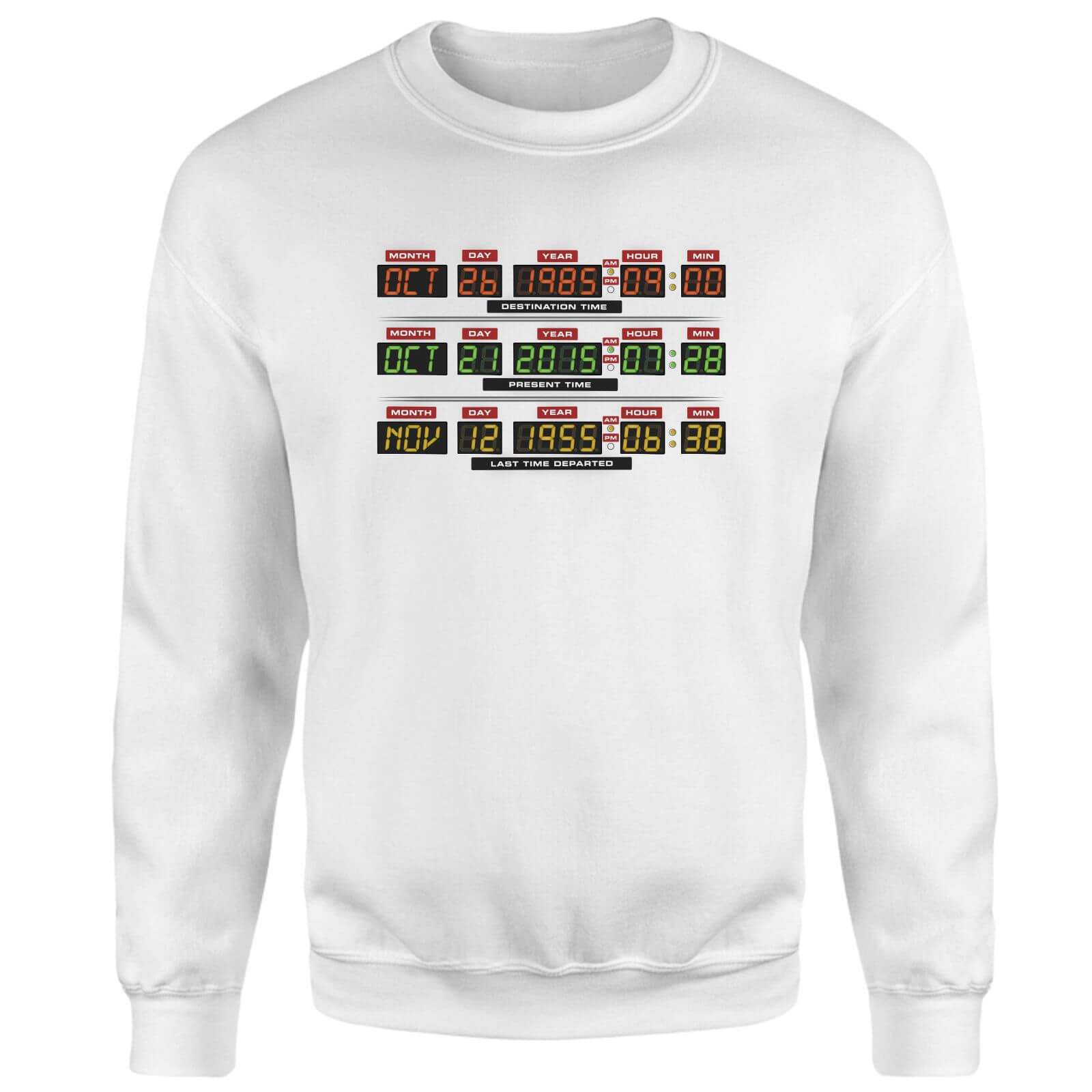 

Back To The Future Destination Clock Sweatshirt - White - M - Bianco