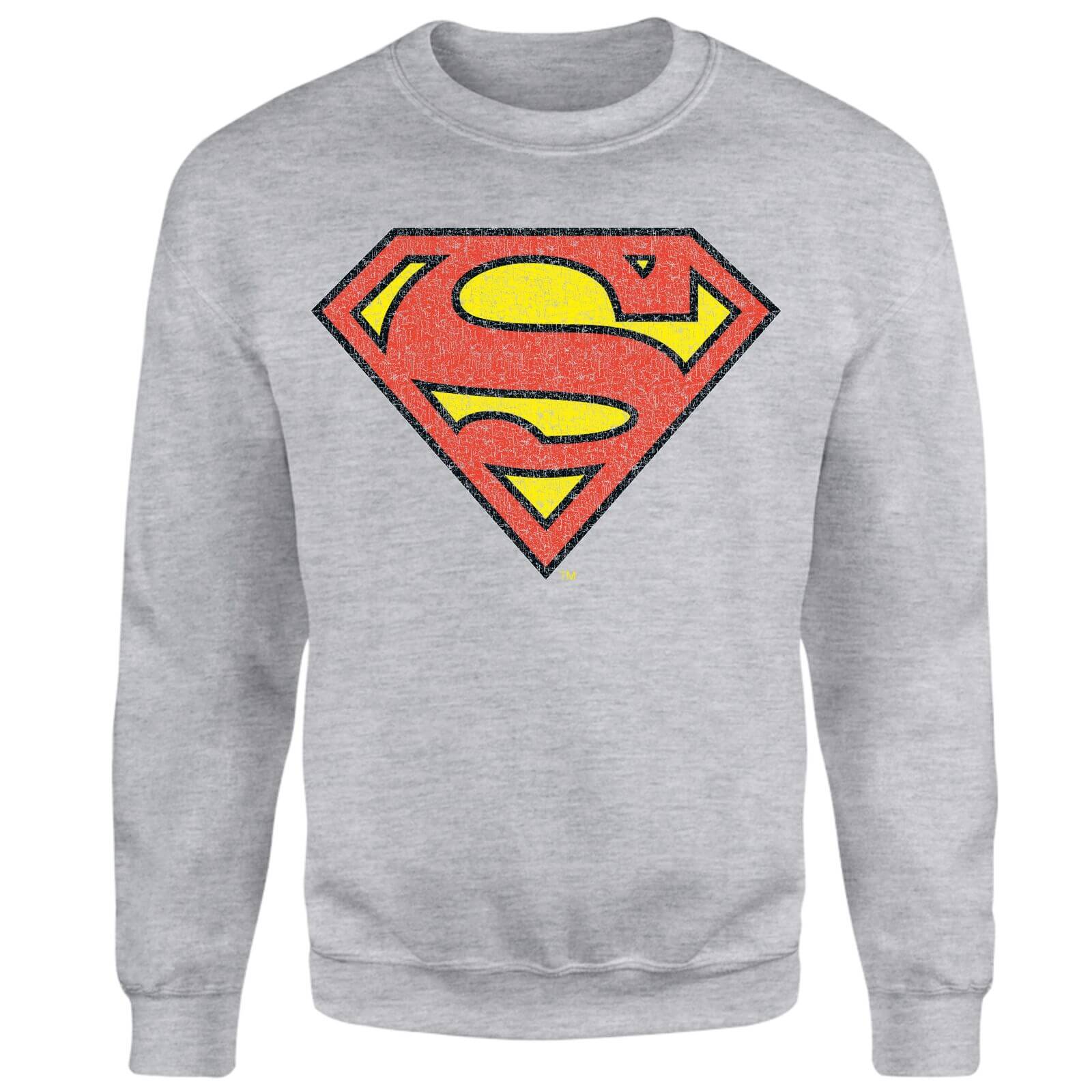 Official Superman Crackle Logo Sweatshirt - Grey - S - Grey