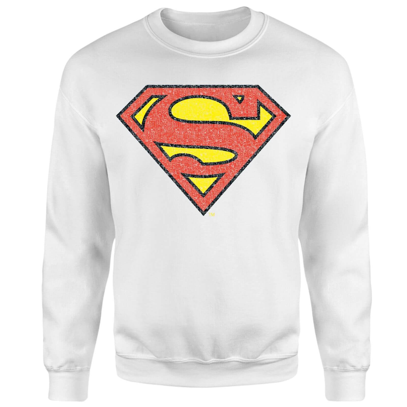 

Official Superman Crackle Logo Sweatshirt - White - S - Bianco