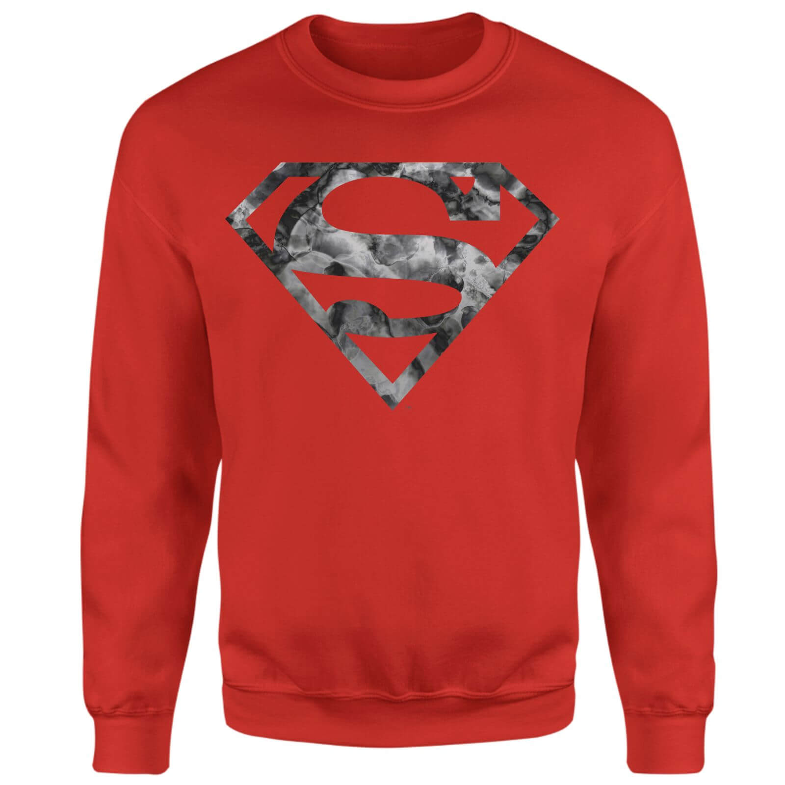 Marble Superman Logo Sweatshirt - Red - S - Rosso