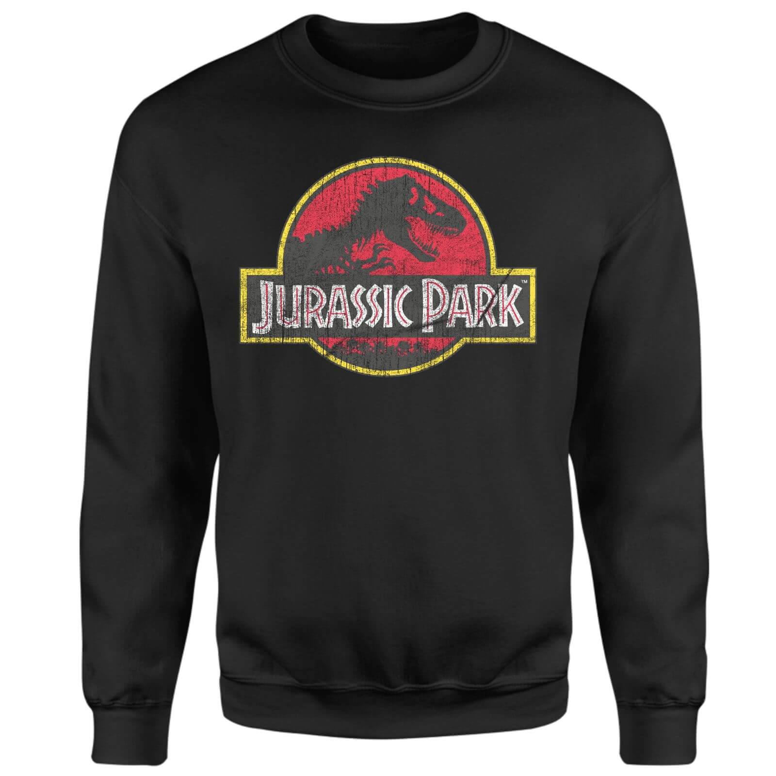 Jurassic Park Logo Vintage Sweatshirt - Black - L - Black