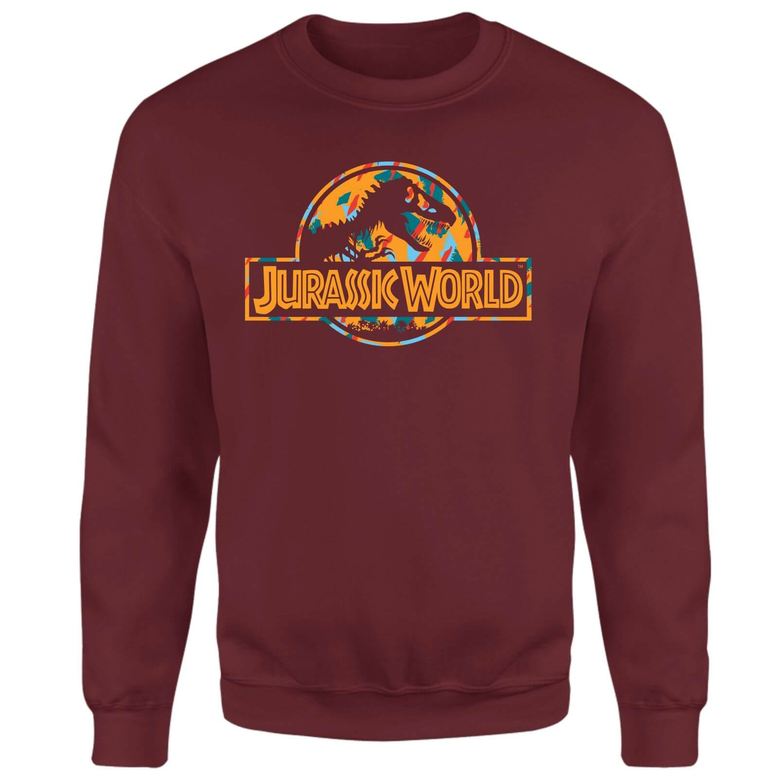 

Jurassic Park Logo Tropical Sweatshirt - Burgundy - S - Burgundy