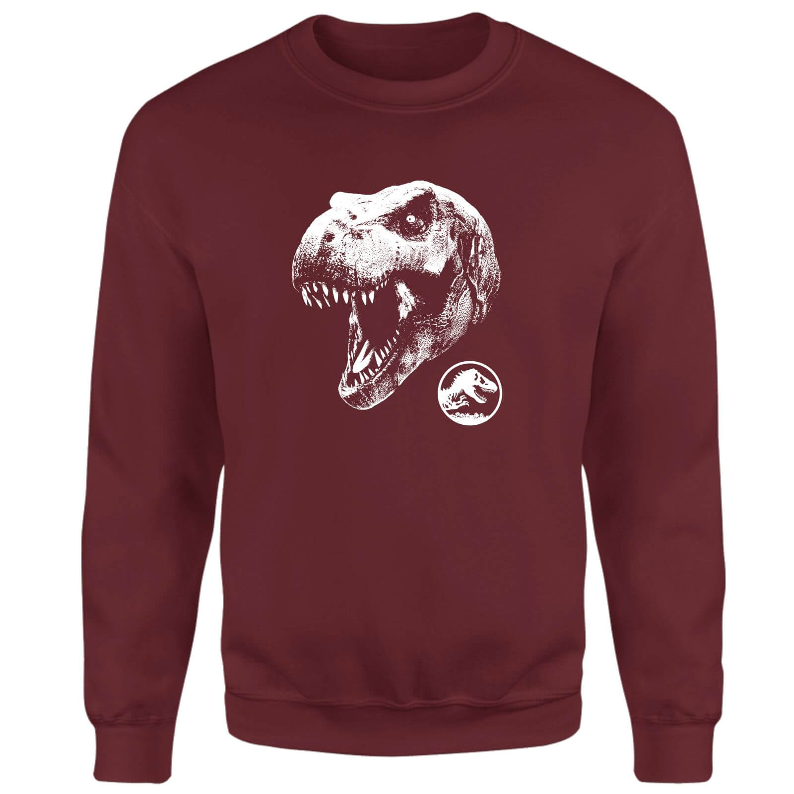 Jurassic Park T Rex Sweatshirt - Burgundy - M - Burgundy