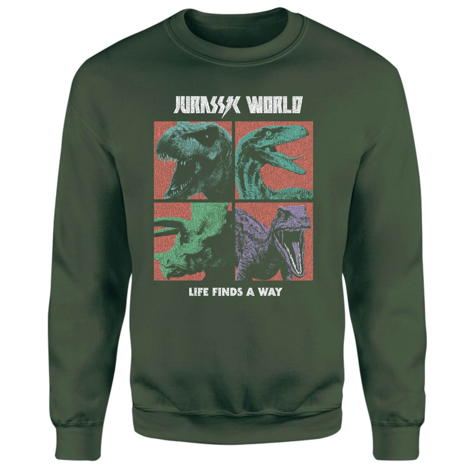 

Jurassic Park World Four Colour Faces Sweatshirt - Green - XL - Verde