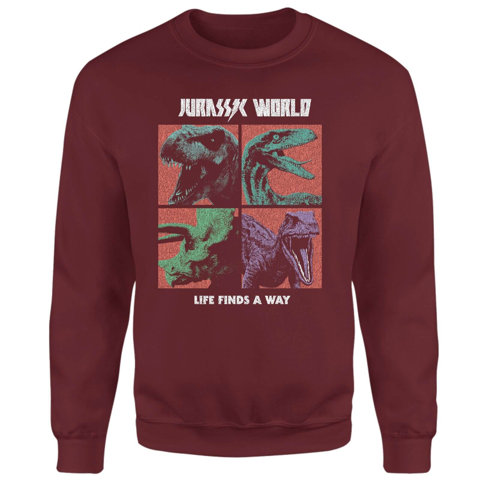

Jurassic Park World Four Colour Faces Sweatshirt - Burgundy - S - Burgundy