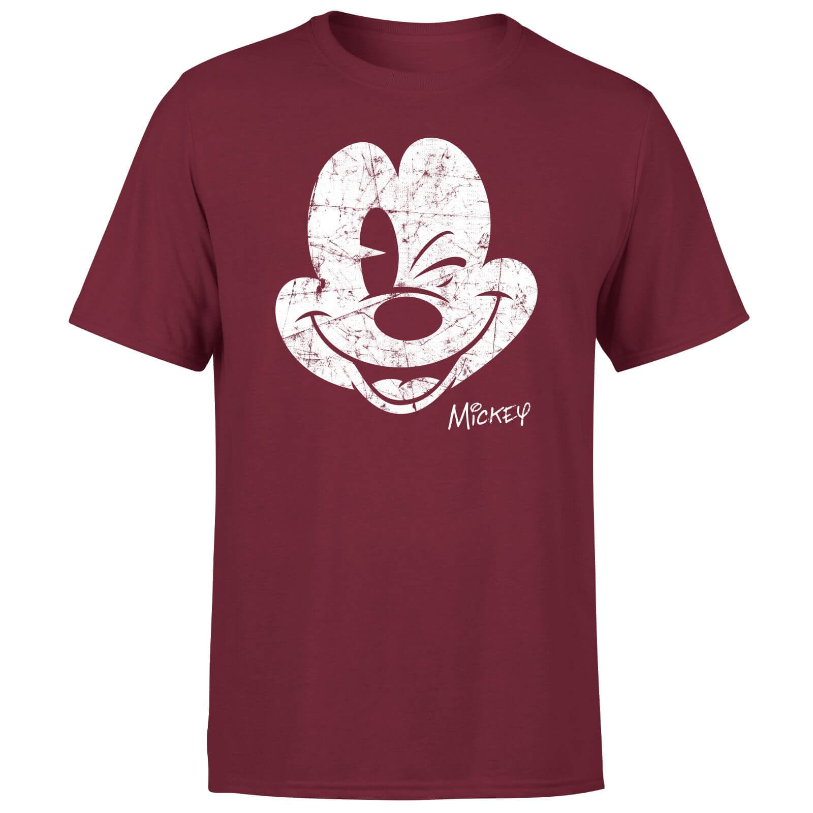 

Mickey Mouse Worn Face Men's T-Shirt - Burgundy - XL - Burgundy