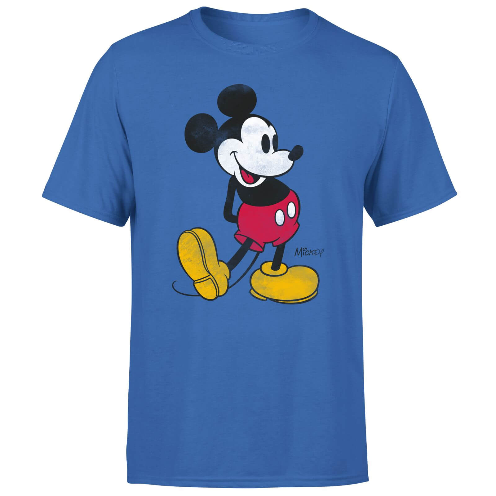 Mickey Mouse Classic Kick Men's T-Shirt - Blue - L - Blue