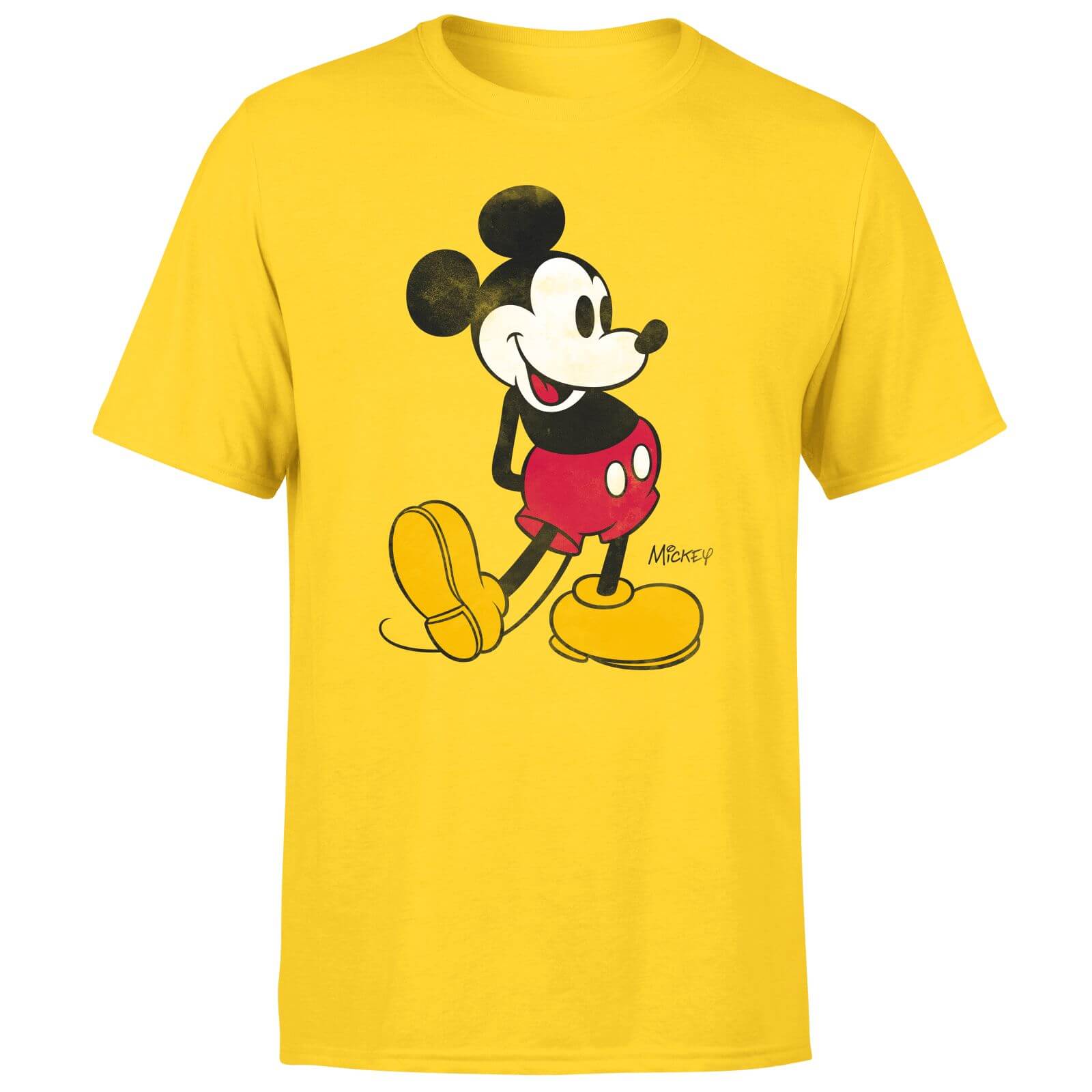 

Mickey Mouse Classic Kick Men's T-Shirt - Yellow - L - Giallo