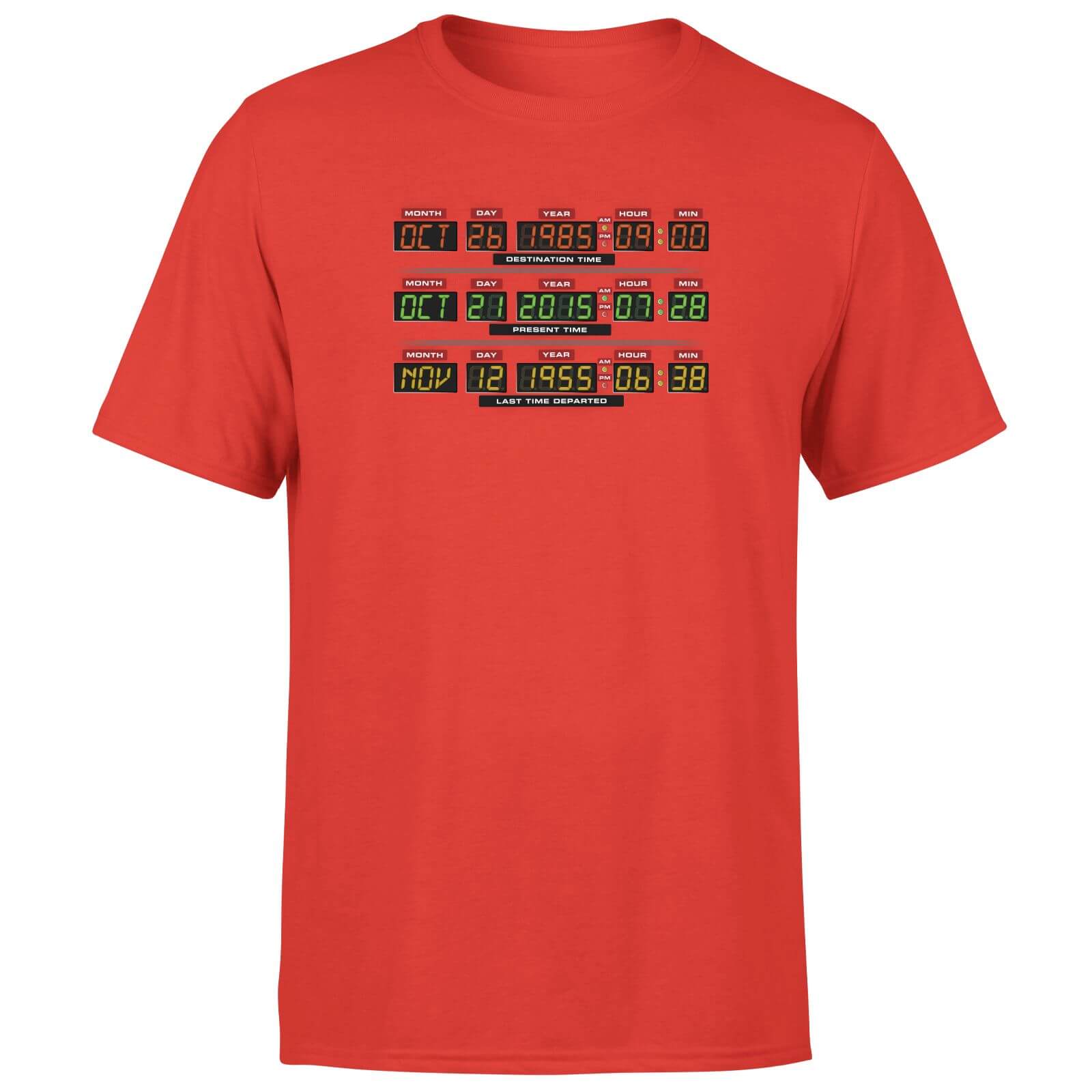Back To The Future Destination Clock Men's T-Shirt - Red - S - Rosso