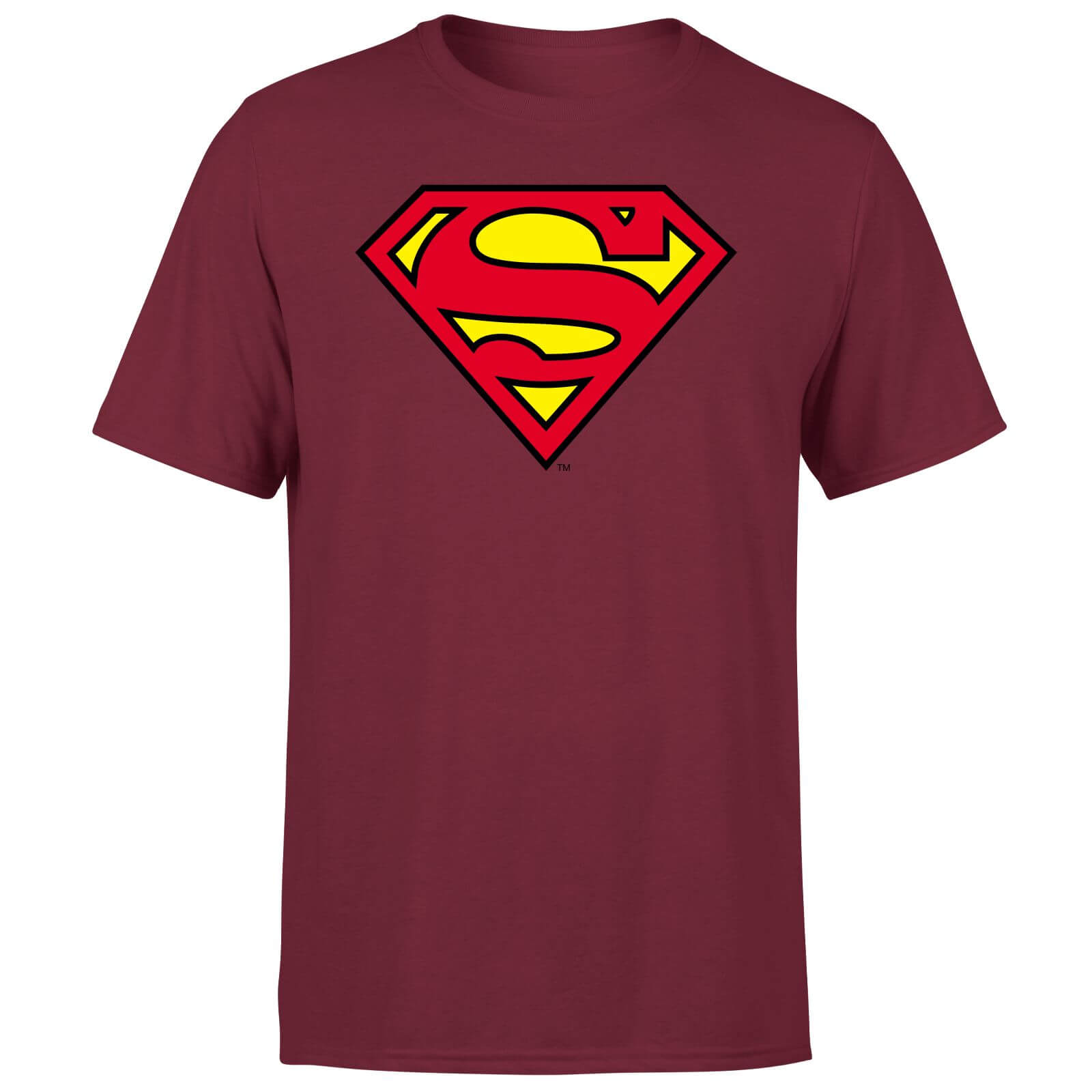Official Superman Shield Men's T-Shirt - Burgundy - XL - Burgundy
