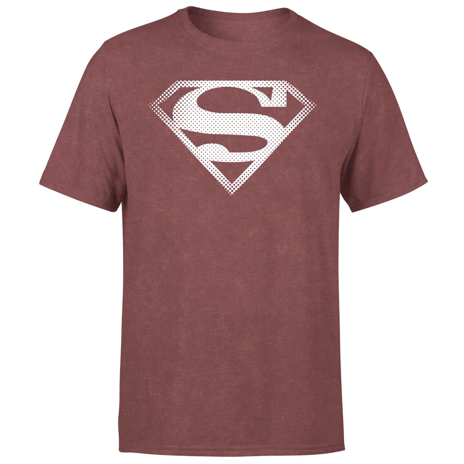Superman Spot Logo Men's T-Shirt - Burgundy Acid Wash - L - Burgundy Acid Wash