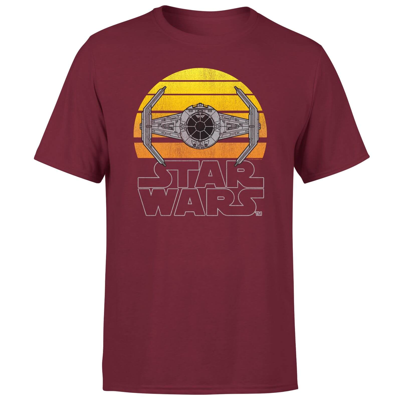 Star Wars Classic Sunset Tie Men%27s T-Shirt - Burgundy - M - Burgundy