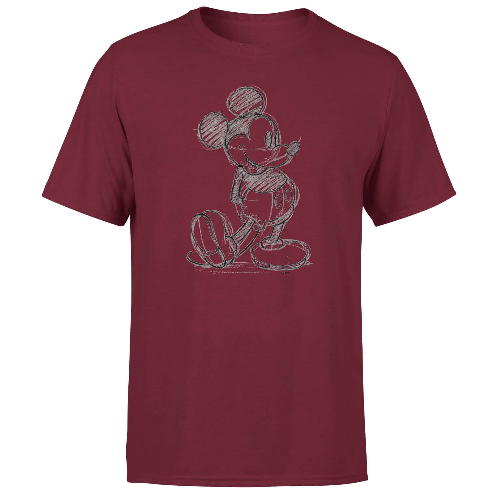 Disney Mickey Mouse Sketch Men's T-Shirt - Burgundy - S - Burgundy