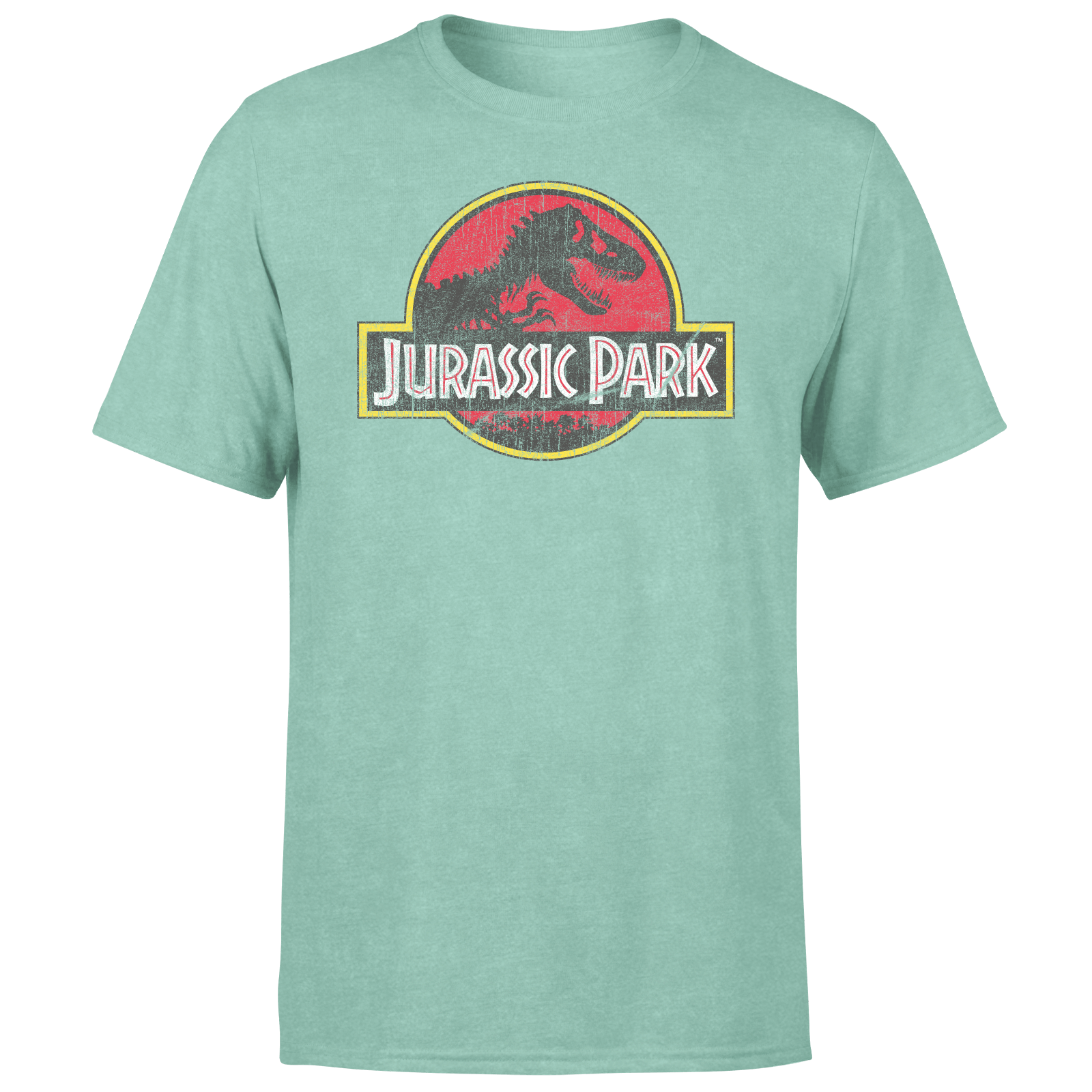 Jurassic Park Logo Vintage Men's T-Shirt - Mint Acid Wash - S - Mint Acid Wash