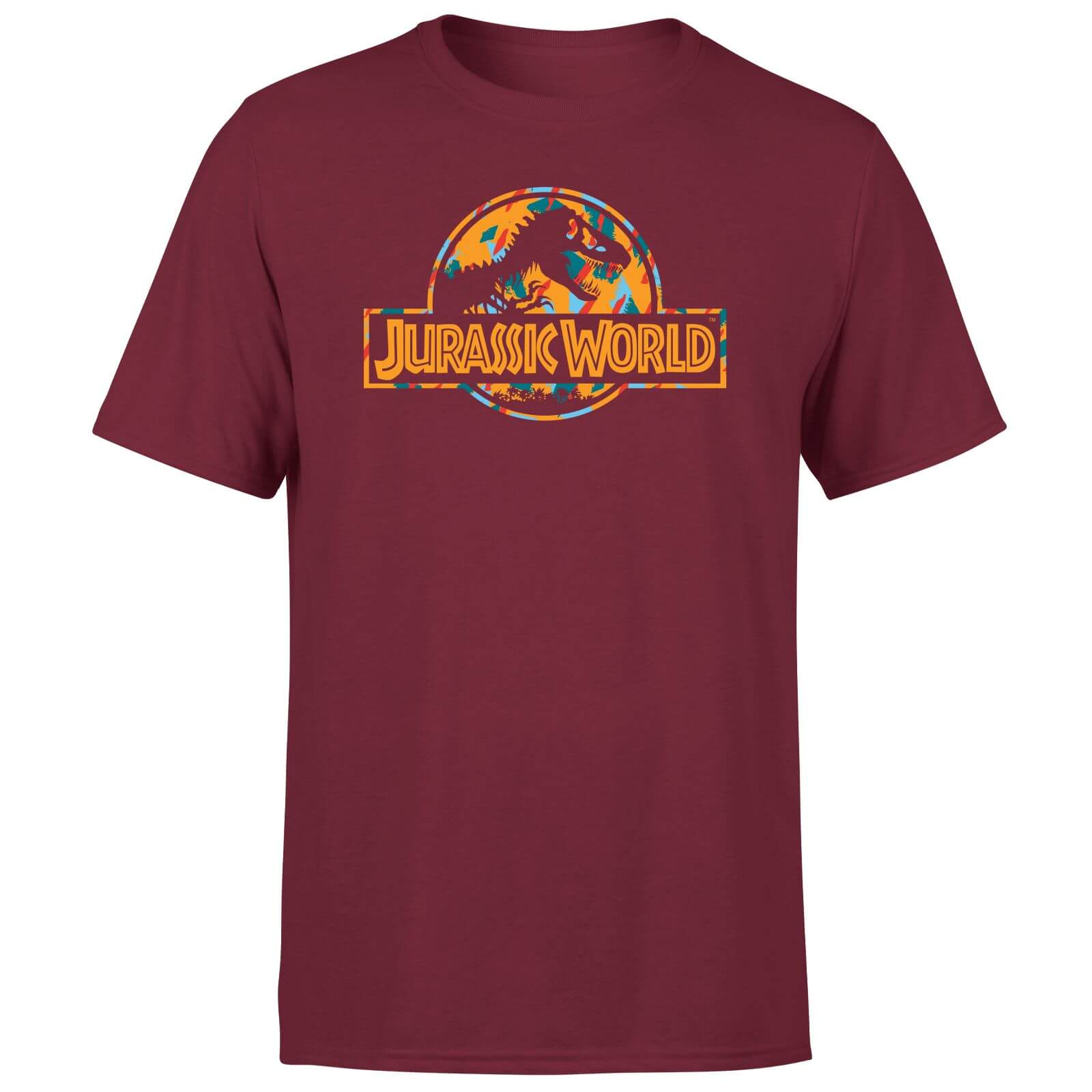 

Jurassic Park Logo Tropical Men's T-Shirt - Burgundy - L - Burgundy