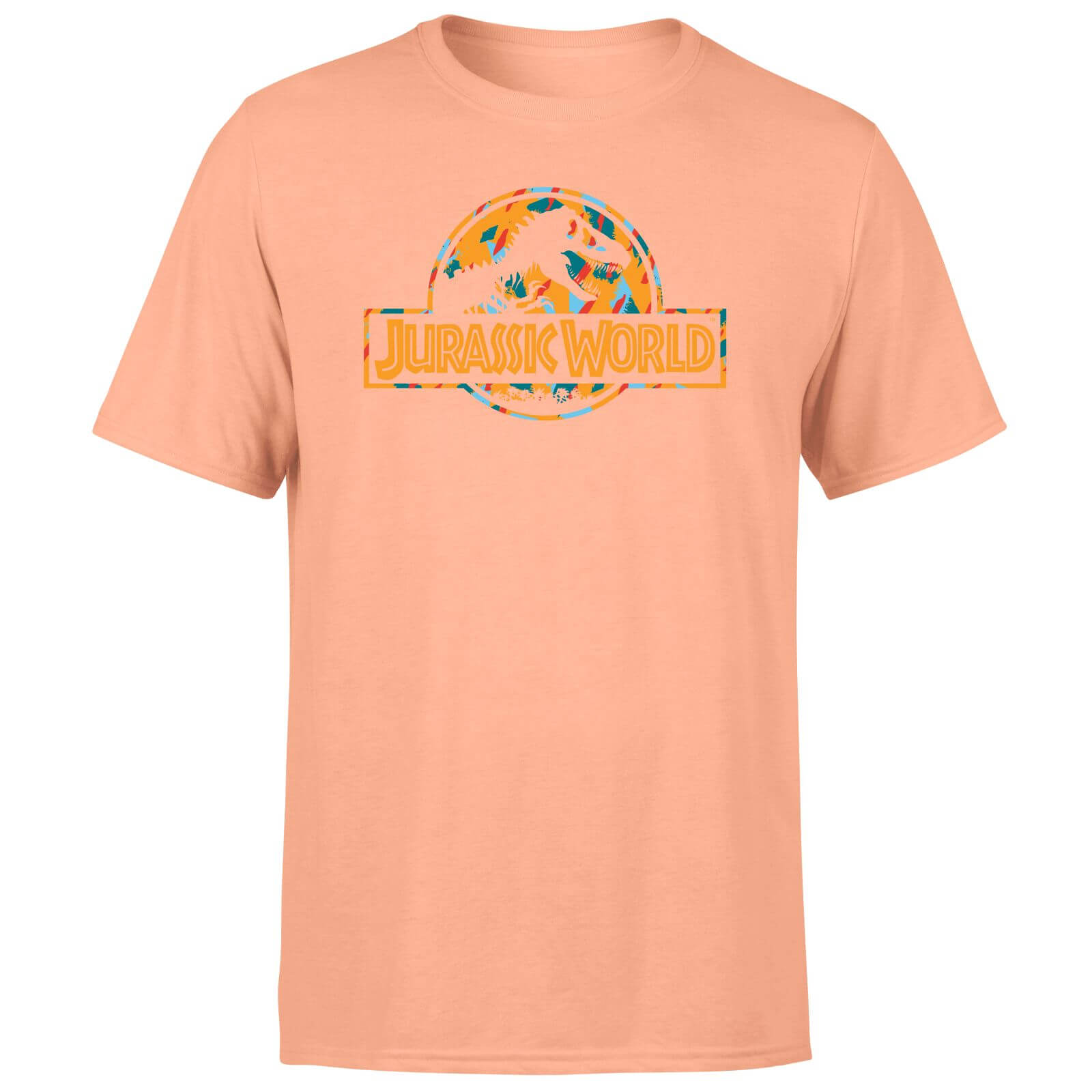 

Jurassic Park Logo Tropical Men's T-Shirt - Coral - XXL - Corallo