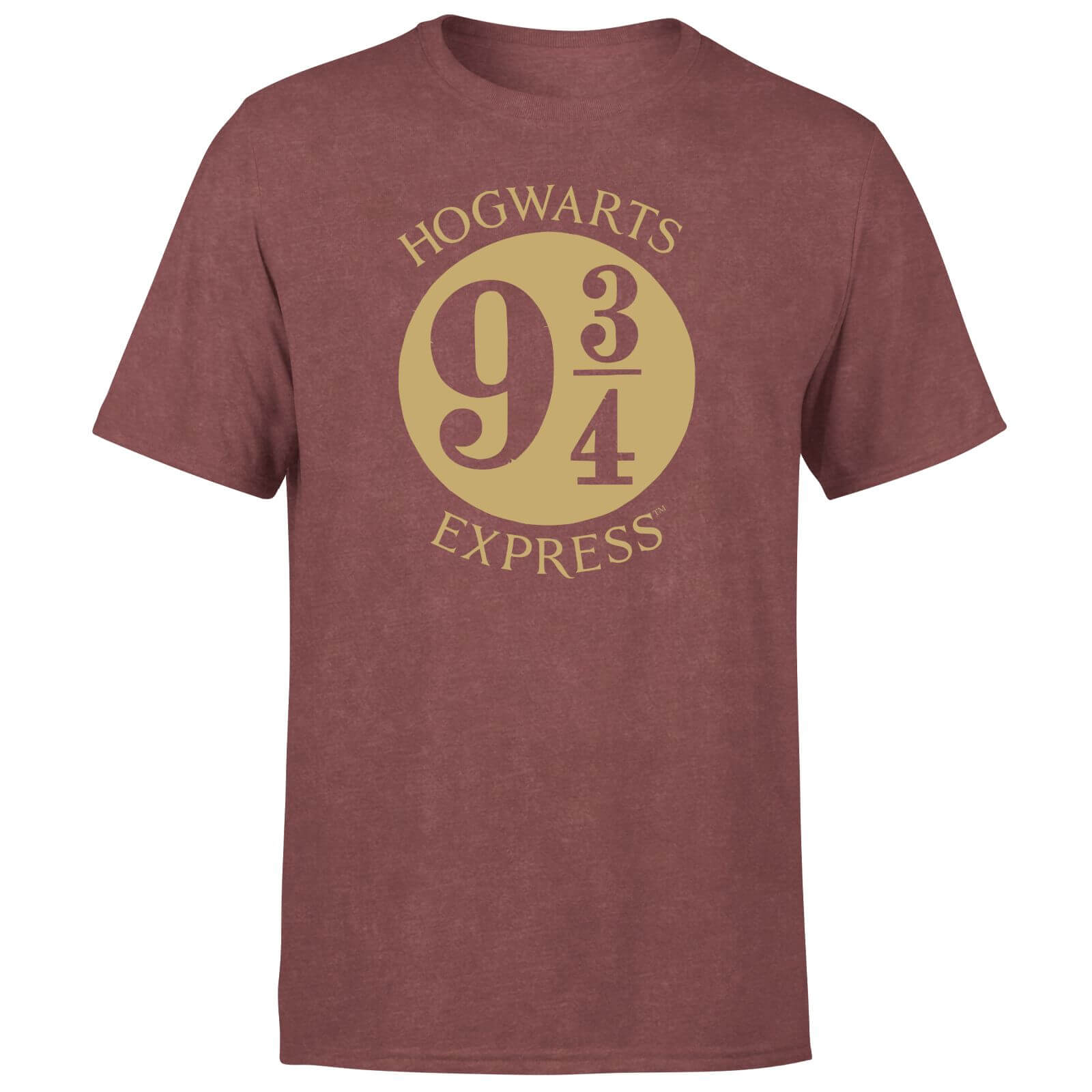 Harry Potter Platform Men's T-Shirt - Burgundy Acid Wash - S - Burgundy Acid Wash