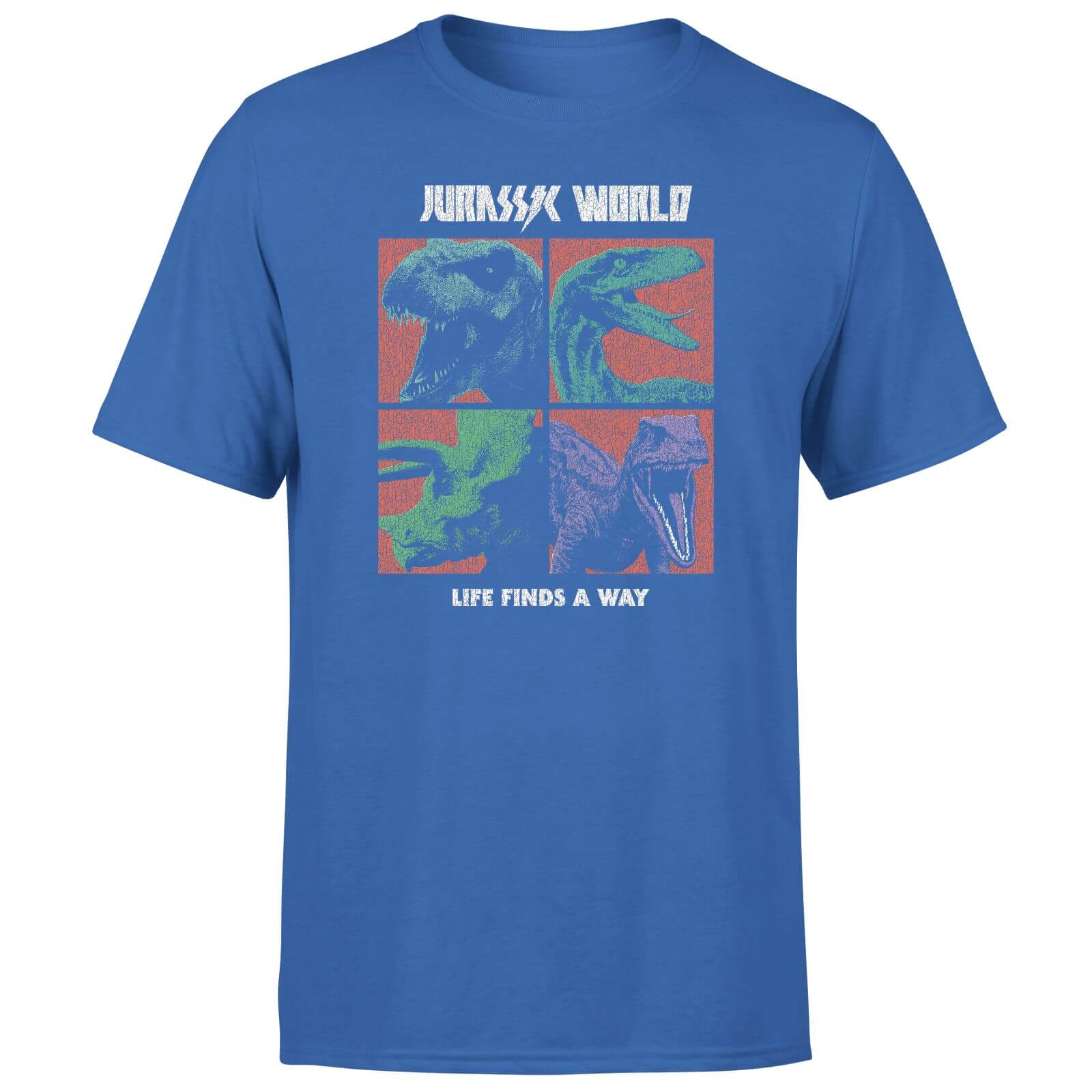 

Jurassic Park World Four Colour Faces Men's T-Shirt - Blue - XL - Blue
