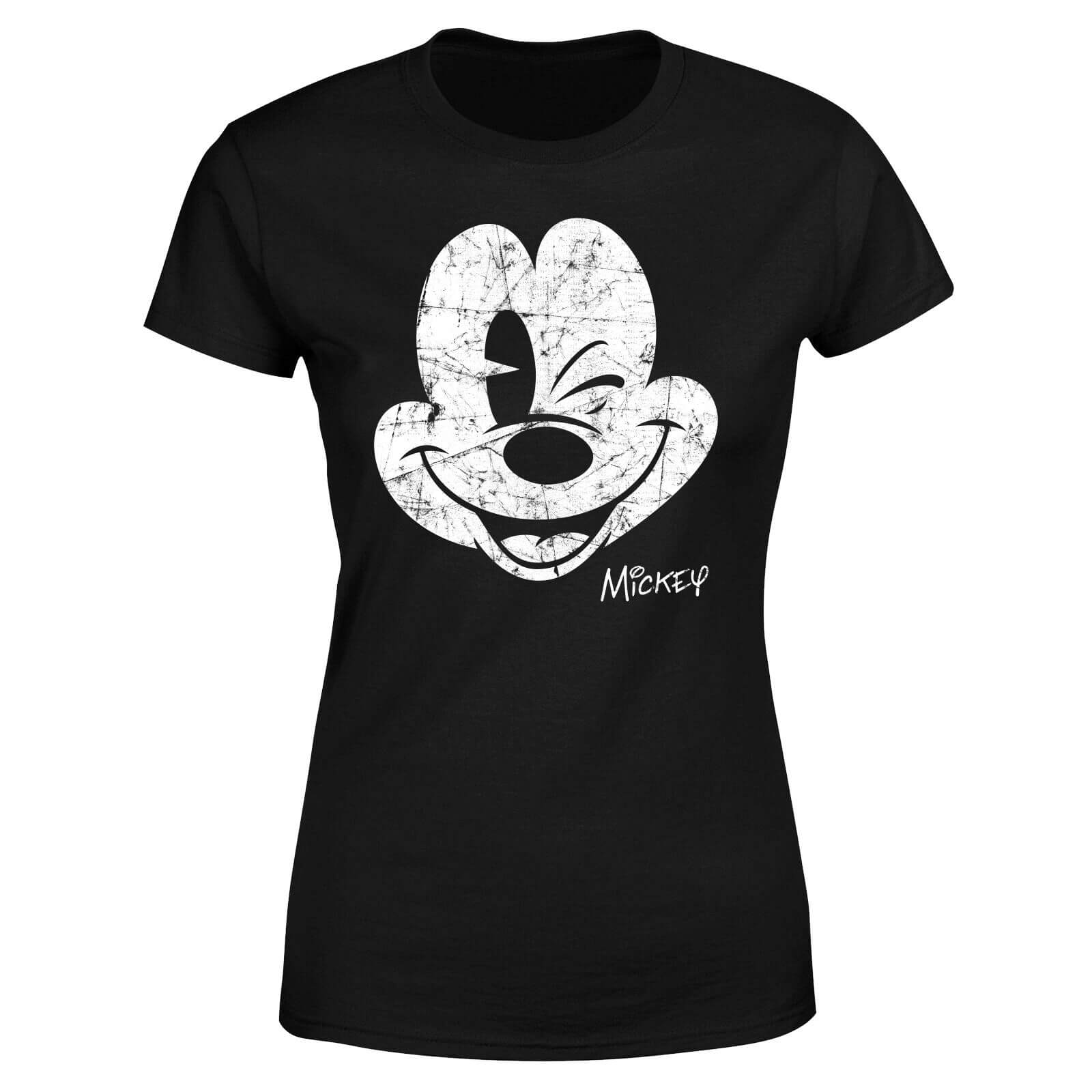 Disney Mickey Mouse Worn Face Women's T-Shirt - Black - XS - Black