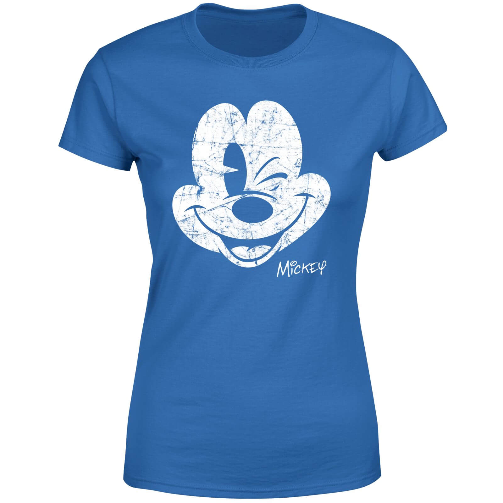 Disney Mickey Mouse Worn Face Women's T-Shirt - Blue - XS - Blue