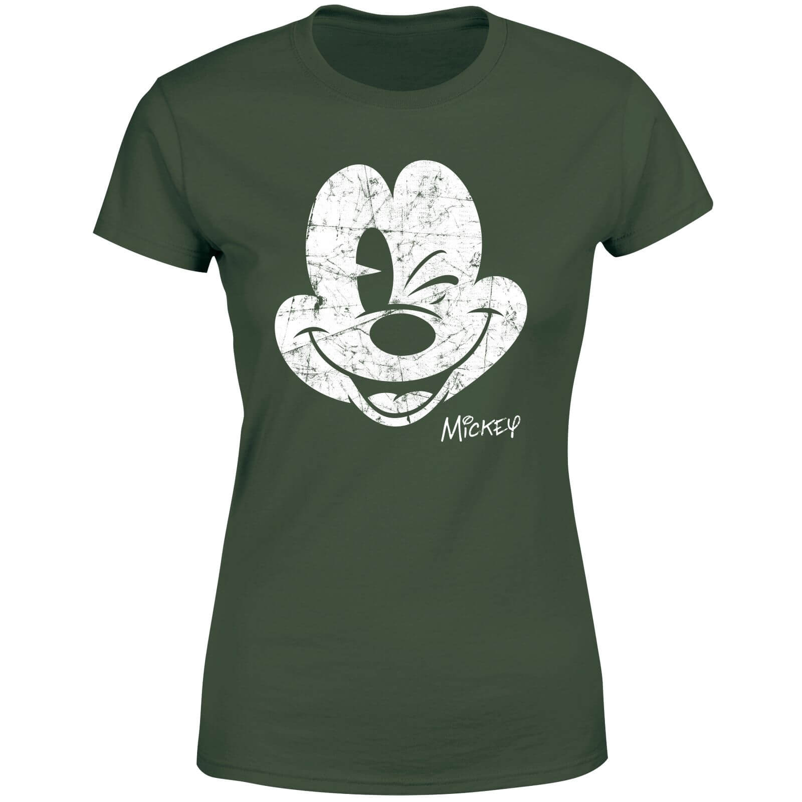 Disney Mickey Mouse Worn Face Women's T-Shirt - Green - XXL - Verde