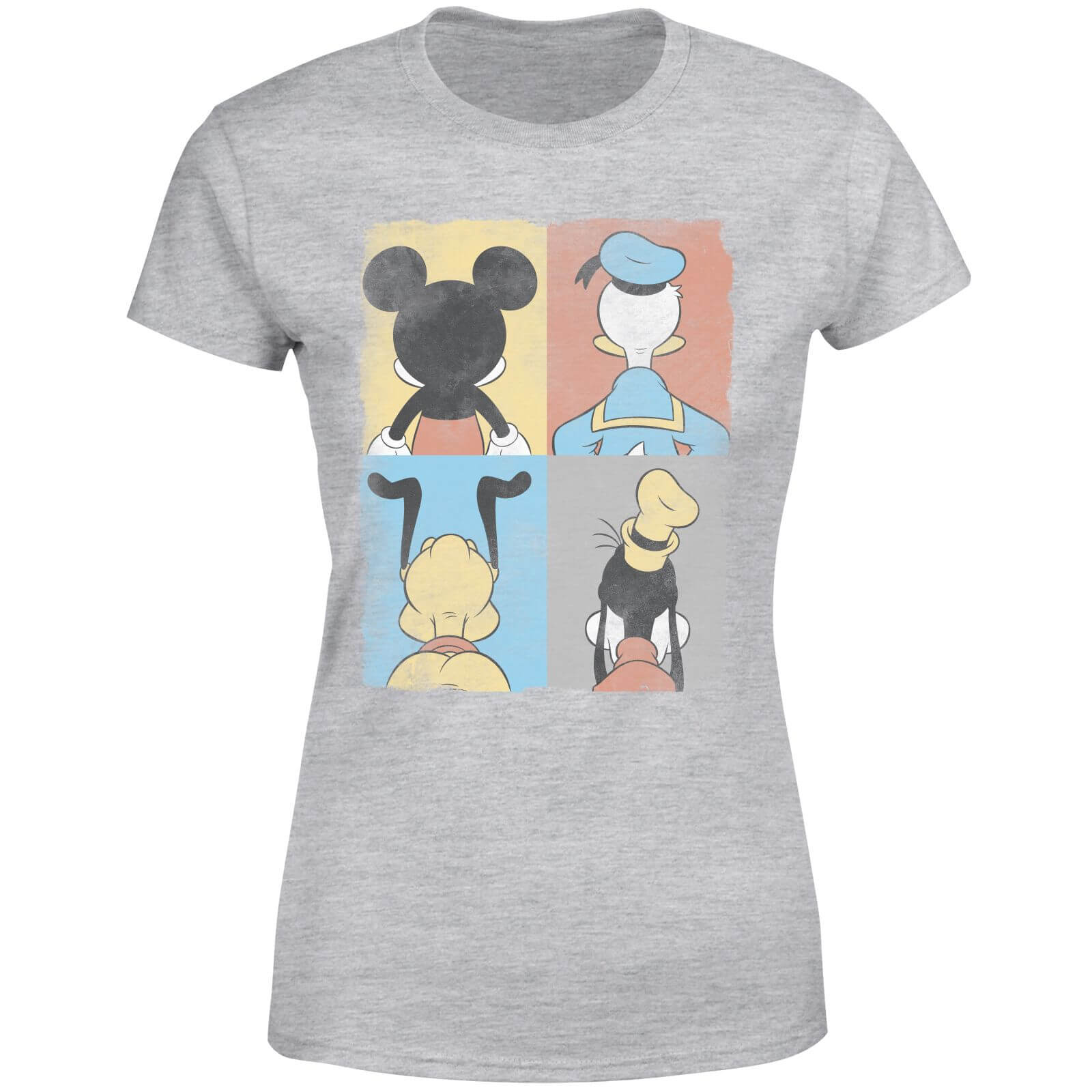 

Disney Donald Duck Mickey Mouse Pluto Goofy Tiles Women's T-Shirt - Grey - M - Grey