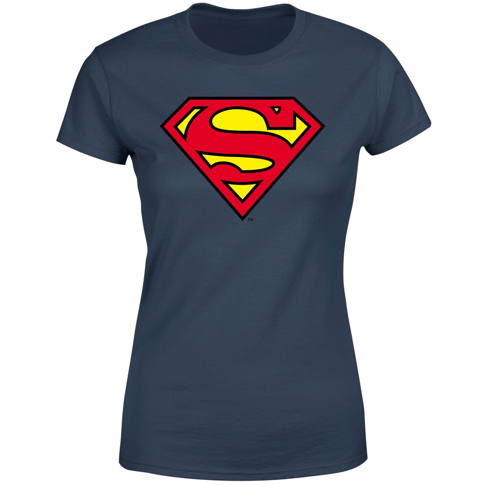 Official Superman Shield Women's T-Shirt - Navy - XL - Blu Navy