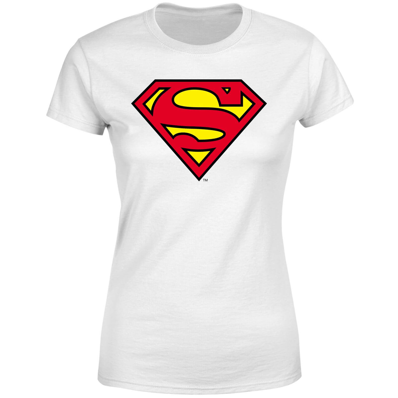 Official Superman Shield Women's T-Shirt - White - L - White