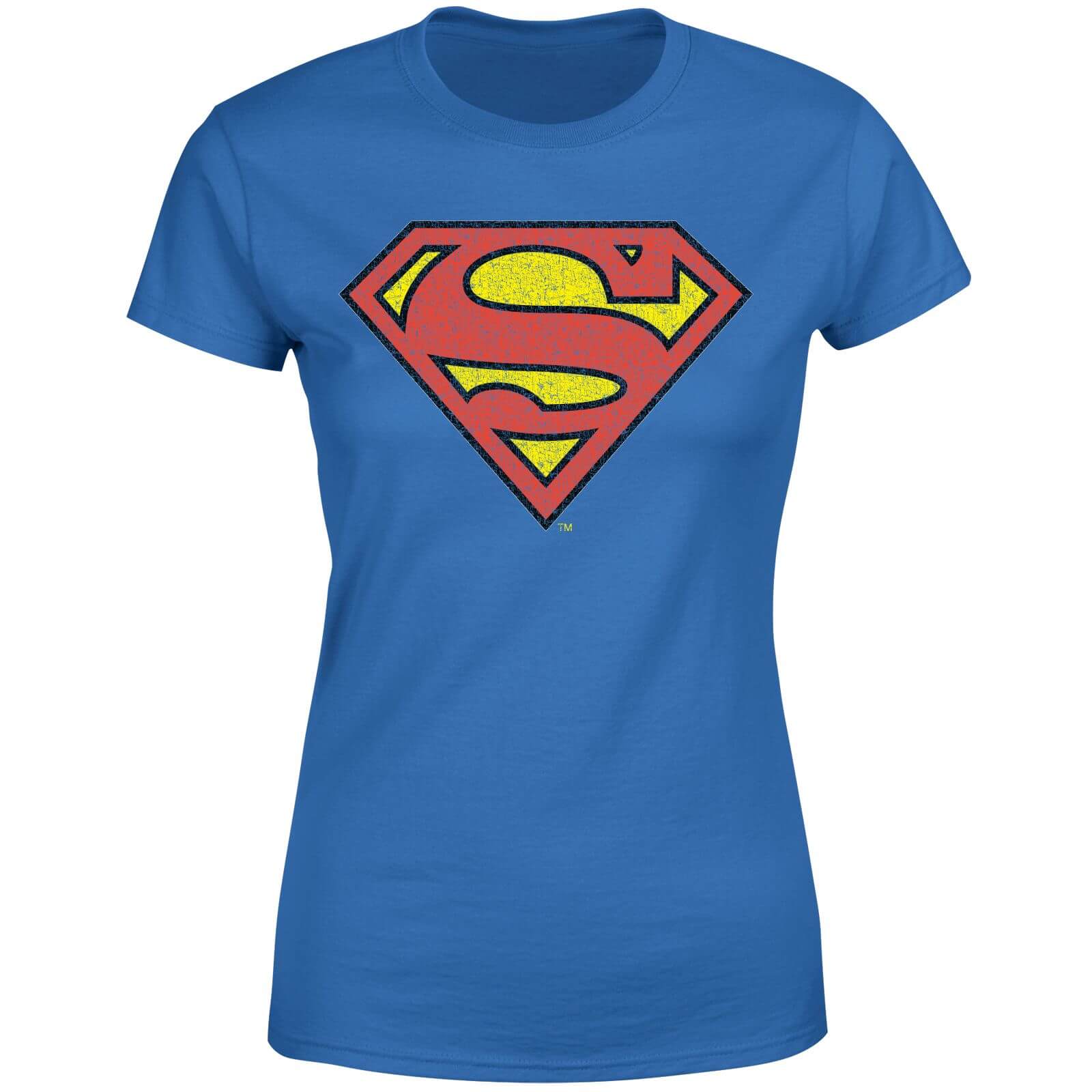 Official Superman Crackle Logo Women's T-Shirt - Blue - L - Blue