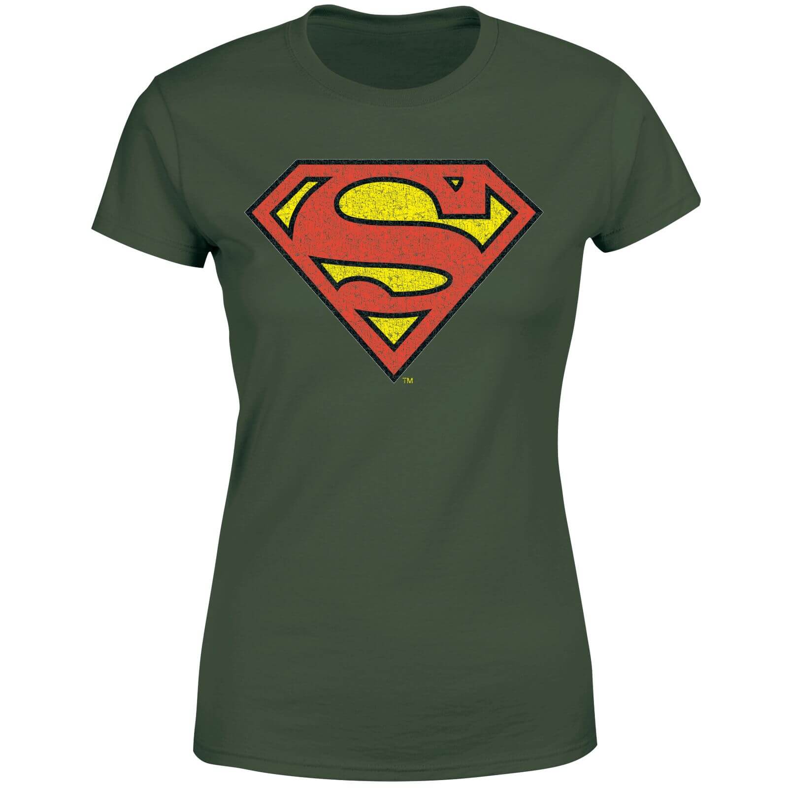 

Official Superman Crackle Logo Women's T-Shirt - Green - L - Verde