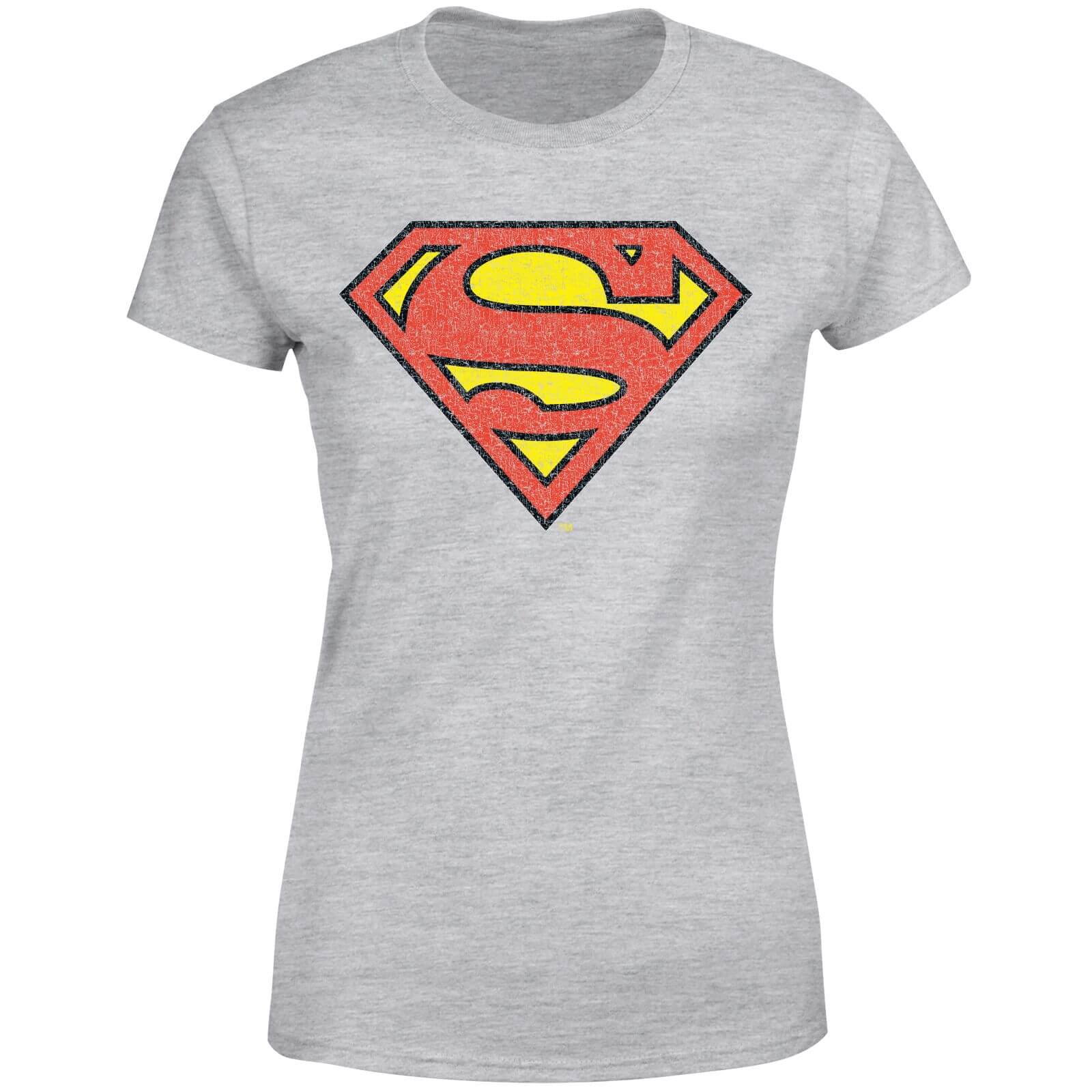 Official Superman Crackle Logo Women's T-Shirt - Grey - L - Grey