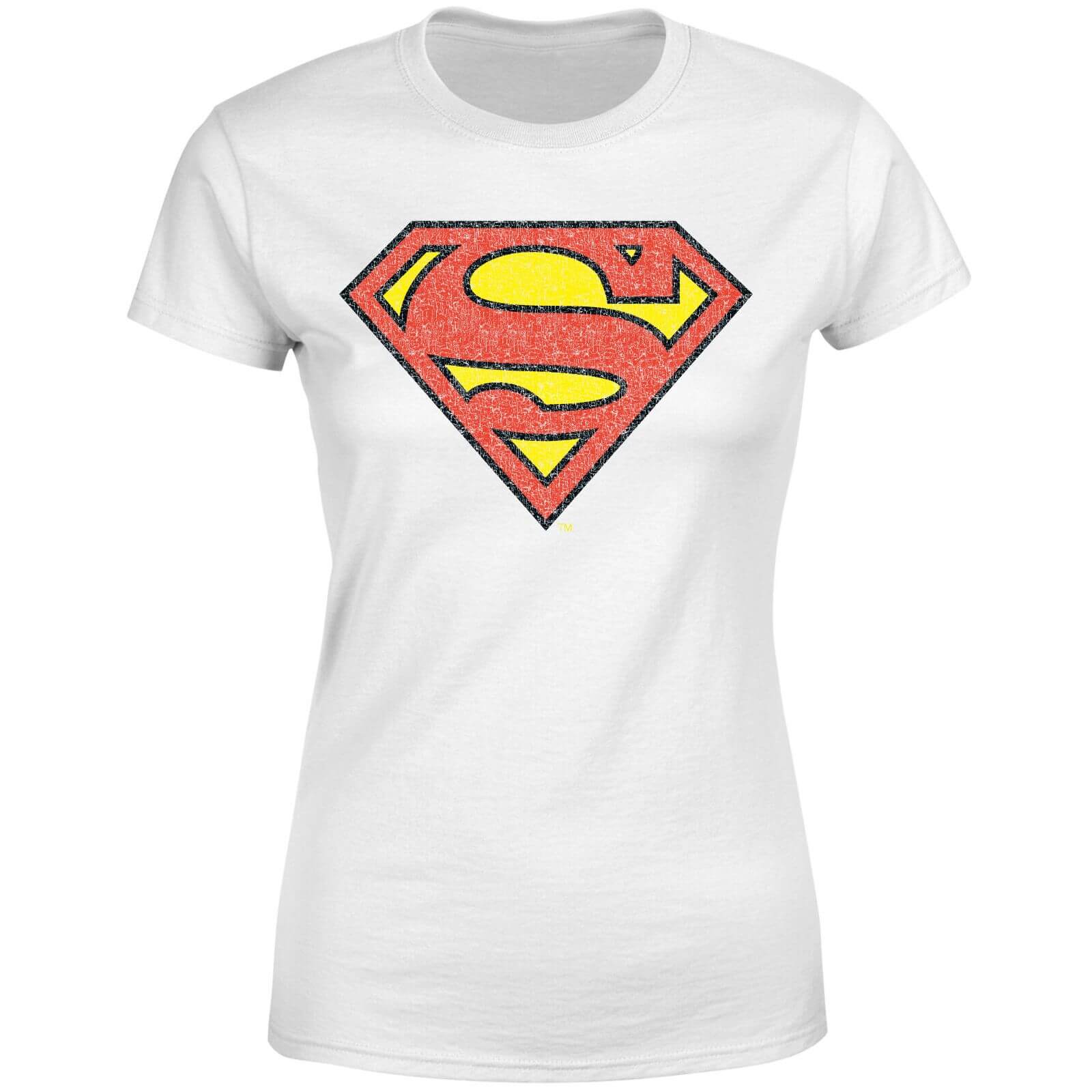 Official Superman Crackle Logo Women's T-Shirt - White - XS - Bianco