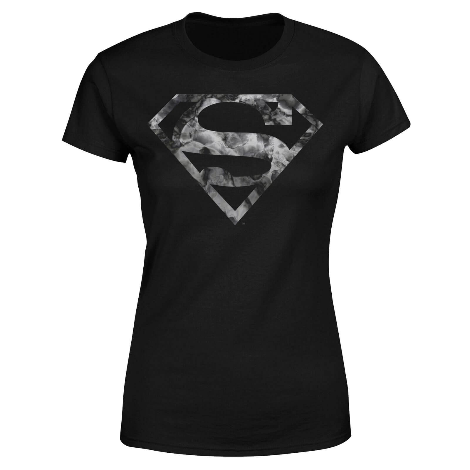Marble Superman Logo Women's T-Shirt - Black - XS - Black