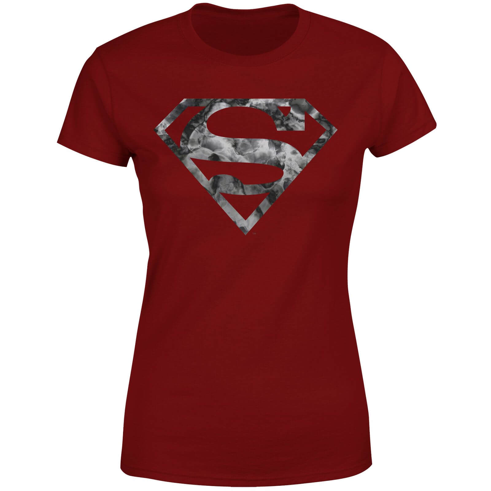 Marble Superman Logo Women's T-Shirt - Burgundy - XL - Burgundy