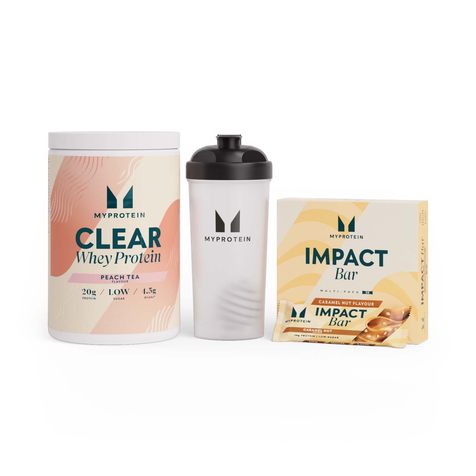 Confezione base Clear Protein - Dark Chocolate Sea Salt - Peach Tea