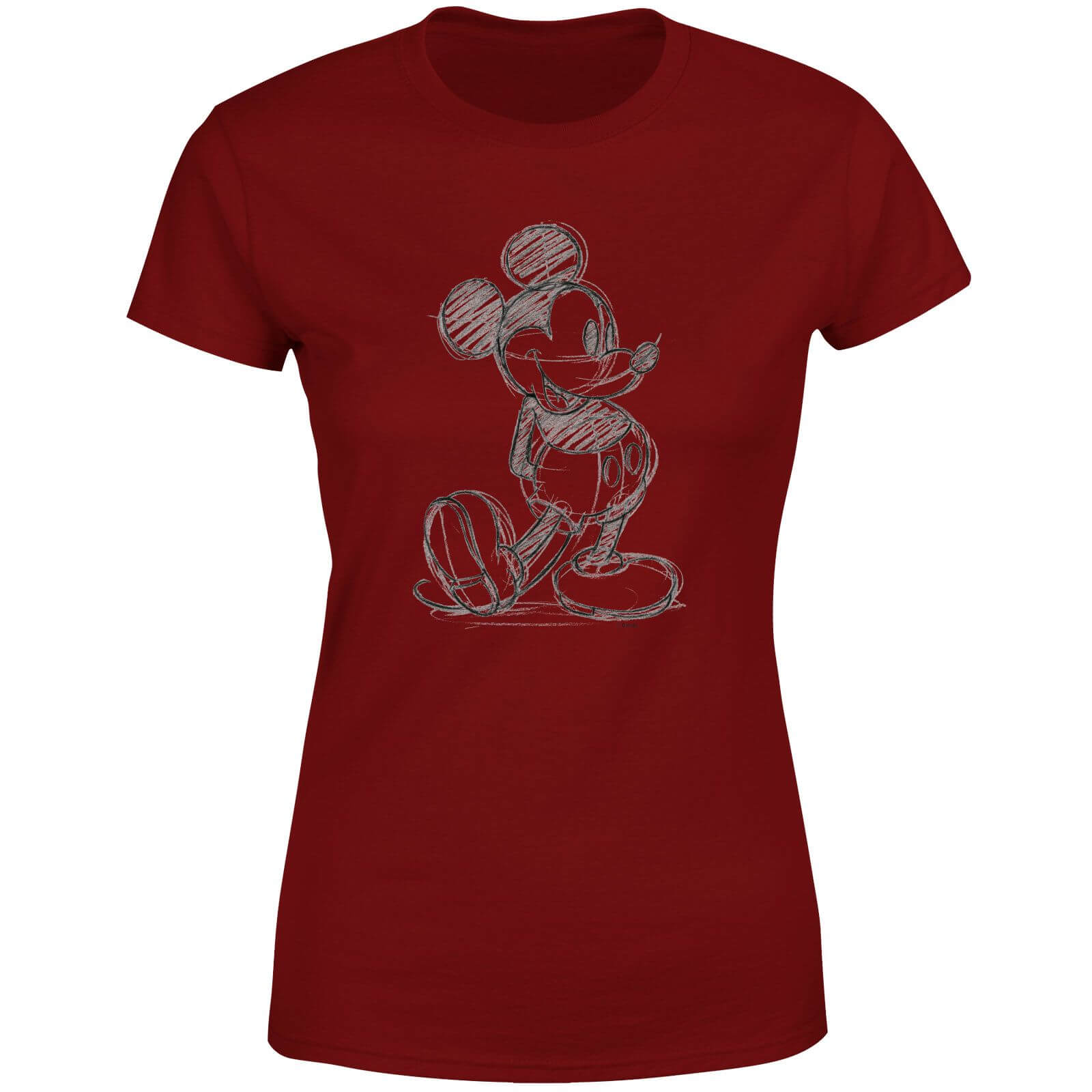 Disney Mickey Mouse Sketch Women's T-Shirt - Burgundy - L - Burgundy