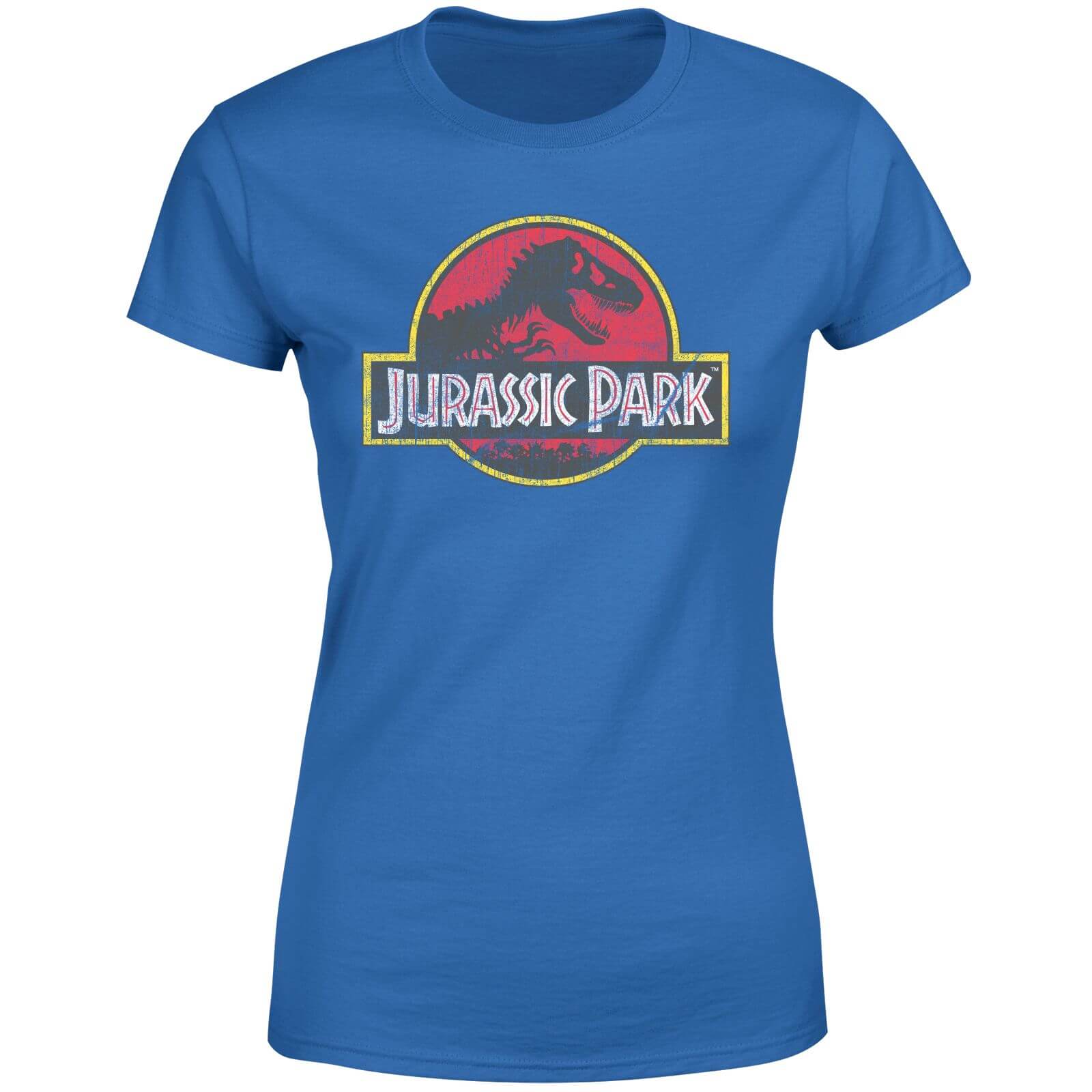 Jurassic Park Logo Vintage Women's T-Shirt - Blue - S - Blue