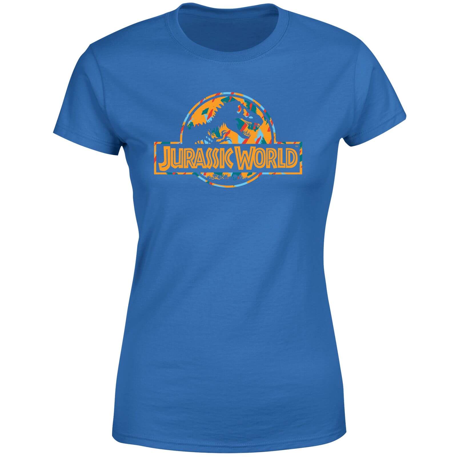 Jurassic Park Logo Tropical Women's T-Shirt - Blue - XS - Blue