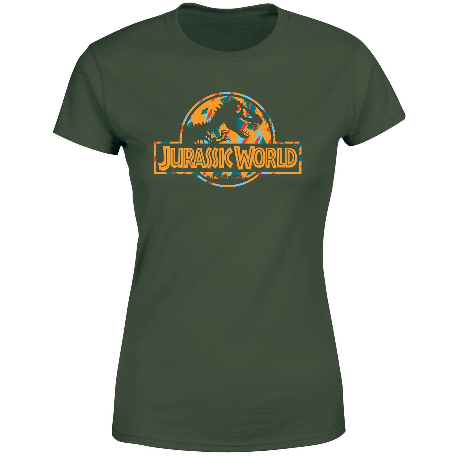 Jurassic Park Logo Tropical Women's T-Shirt - Green - S - Green