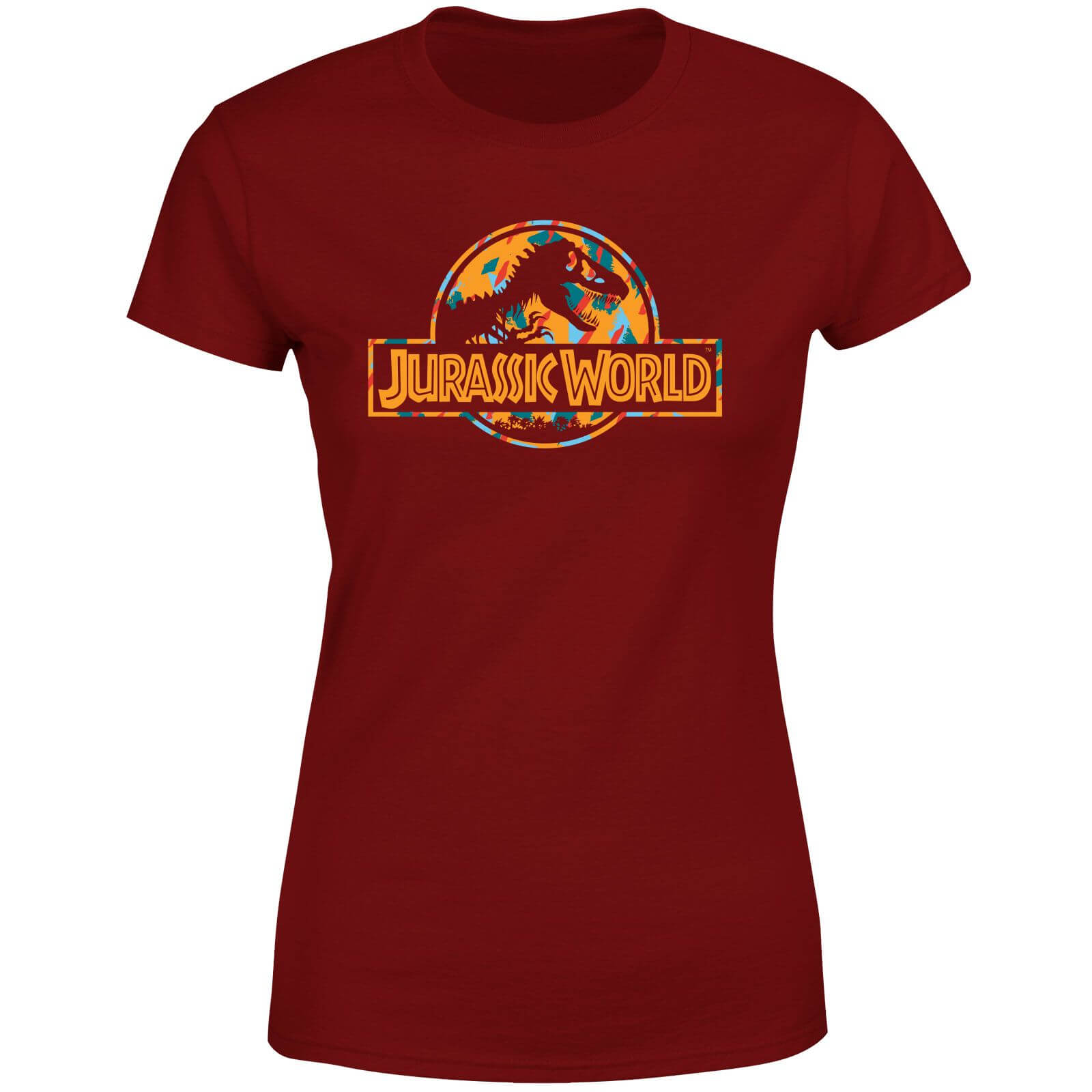 

Jurassic Park Logo Tropical Women's T-Shirt - Burgundy - XS - Burgundy