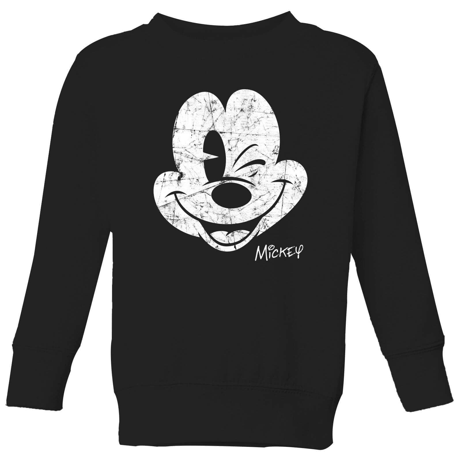 

Disney Mickey Mouse Worn Face Kids' Sweatshirt - Black - 7-8 Anni - Nero