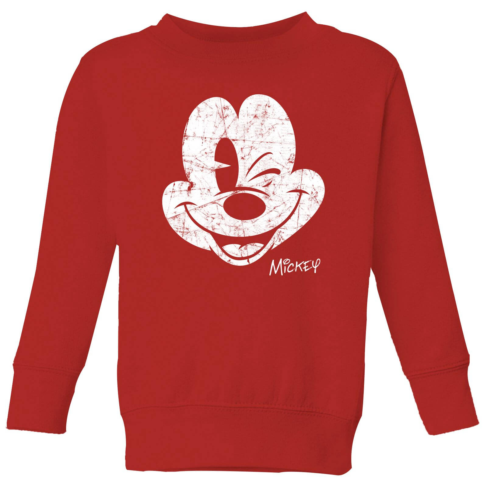 

Disney Mickey Mouse Worn Face Kids' Sweatshirt - Red - 5-6 Anni - Rosso