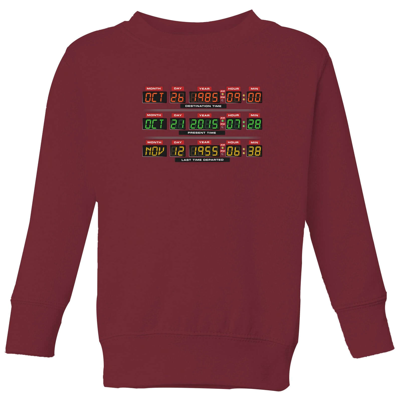 

Back To The Future Destination Clock Kids' Sweatshirt - Burgundy - 3-4 Anni - Burgundy